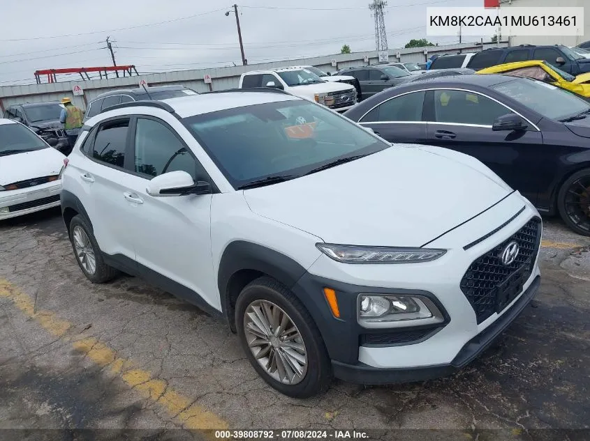 2021 Hyundai Kona Sel VIN: KM8K2CAA1MU613461 Lot: 39808792