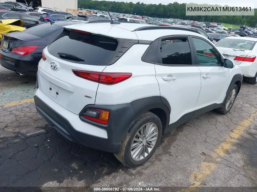 2021 Hyundai Kona Sel VIN: KM8K2CAA1MU613461 Lot: 39808792