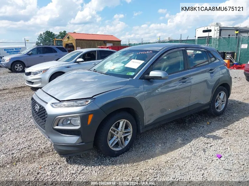 2021 Hyundai Kona Se VIN: KM8K1CAA8MU675121 Lot: 39826918