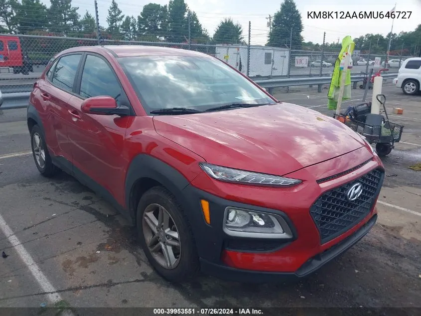 KM8K12AA6MU646727 2021 Hyundai Kona Se