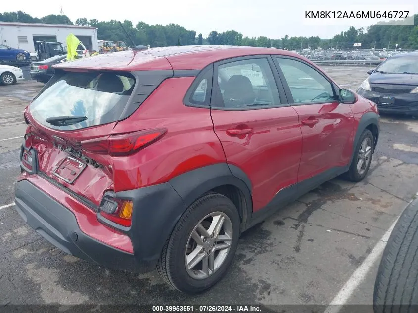 KM8K12AA6MU646727 2021 Hyundai Kona Se