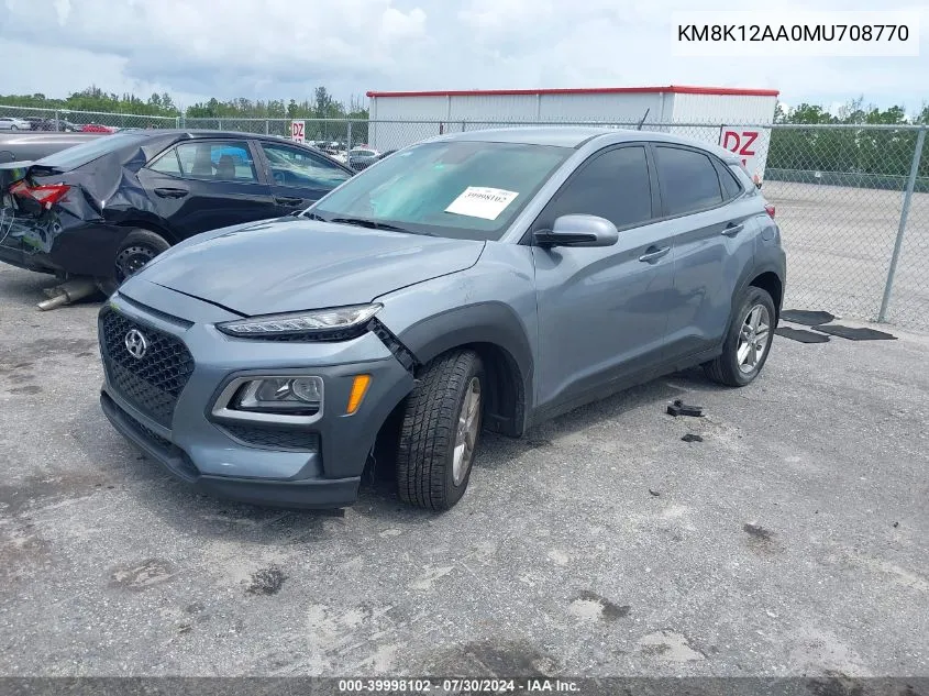 KM8K12AA0MU708770 2021 Hyundai Kona Se