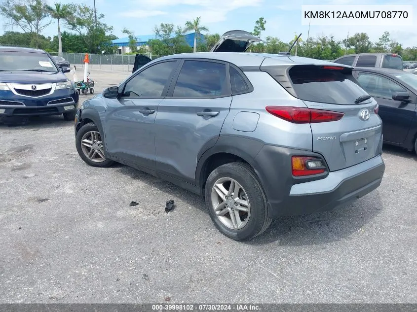 KM8K12AA0MU708770 2021 Hyundai Kona Se