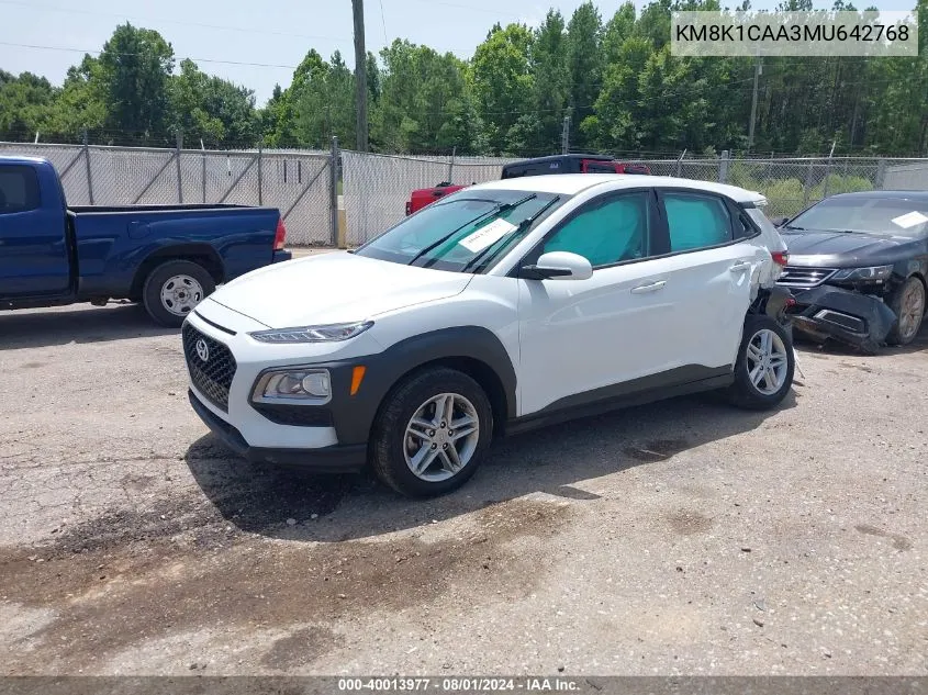 KM8K1CAA3MU642768 2021 Hyundai Kona Se