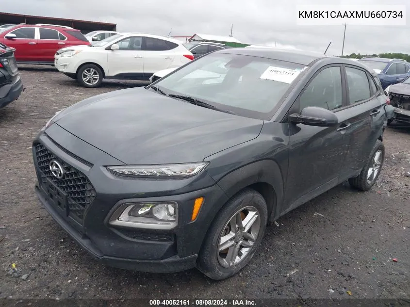 2021 Hyundai Kona Se VIN: KM8K1CAAXMU660734 Lot: 40052161