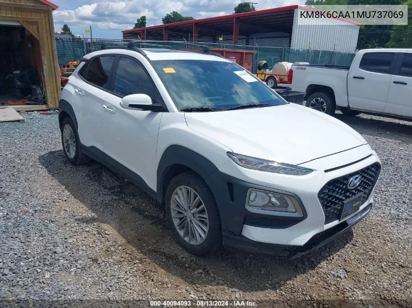 2021 Hyundai Kona Sel Plus VIN: KM8K6CAA1MU737069 Lot: 40094093