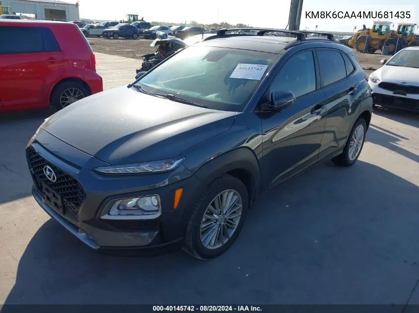 KM8K6CAA4MU681435 2021 Hyundai Kona Sel Plus