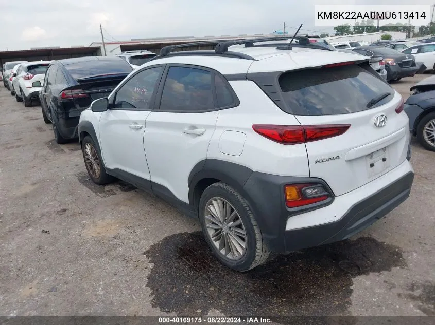 KM8K22AA0MU613414 2021 Hyundai Kona Sel