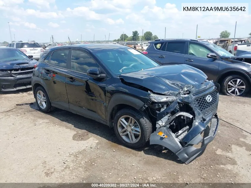 2021 Hyundai Kona Se VIN: KM8K12AA9MU635642 Lot: 40209302