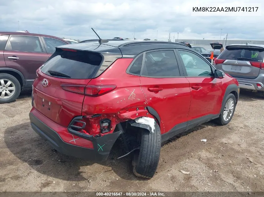 KM8K22AA2MU741217 2021 Hyundai Kona Sel