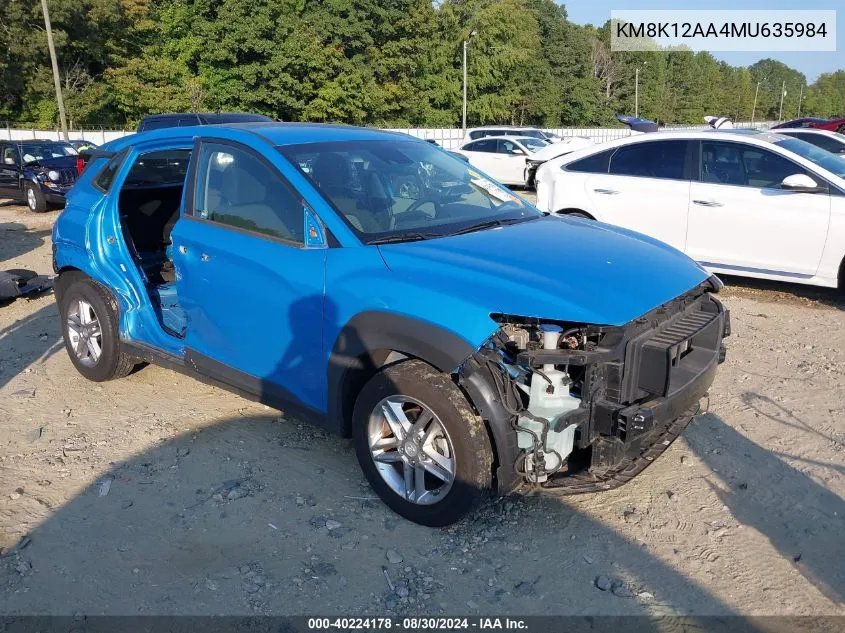 KM8K12AA4MU635984 2021 Hyundai Kona Se