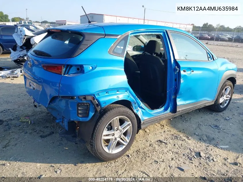 KM8K12AA4MU635984 2021 Hyundai Kona Se