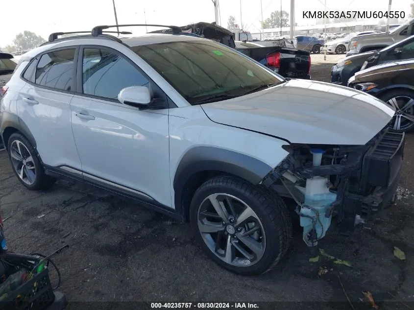 KM8K53A57MU604550 2021 Hyundai Kona Ultimate