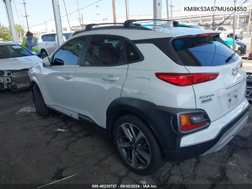 KM8K53A57MU604550 2021 Hyundai Kona Ultimate