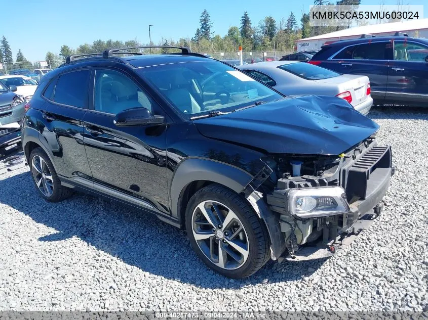 KM8K5CA53MU603024 2021 Hyundai Kona Ultimate