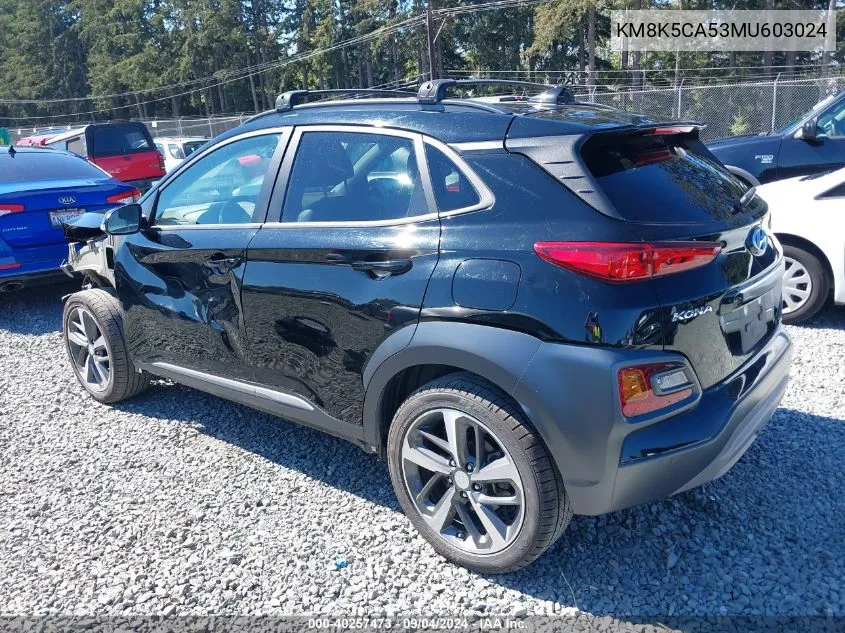 KM8K5CA53MU603024 2021 Hyundai Kona Ultimate