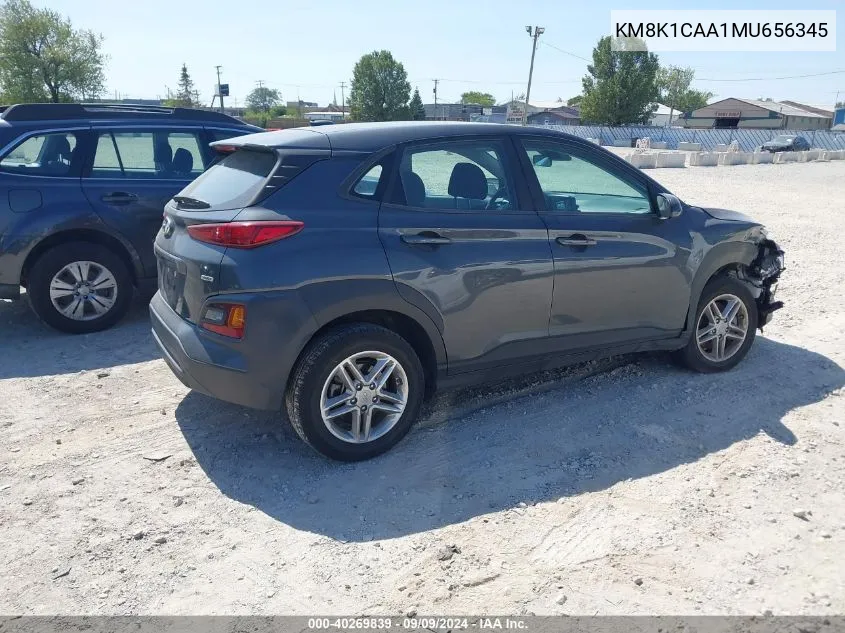 2021 Hyundai Kona Se VIN: KM8K1CAA1MU656345 Lot: 40269839