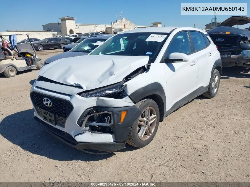 KM8K12AA0MU650143 2021 Hyundai Kona Se