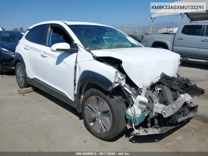 KM8K33AGXMU133291 2021 Hyundai Kona Electric Limited