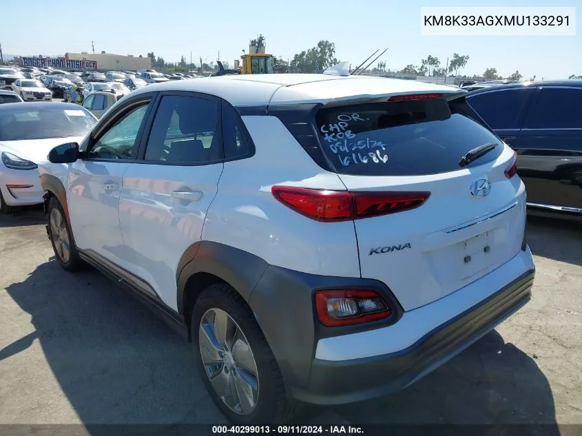 KM8K33AGXMU133291 2021 Hyundai Kona Electric Limited