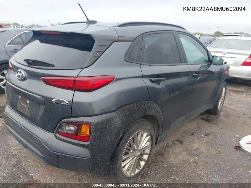 KM8K22AA8MU602094 2021 Hyundai Kona Sel