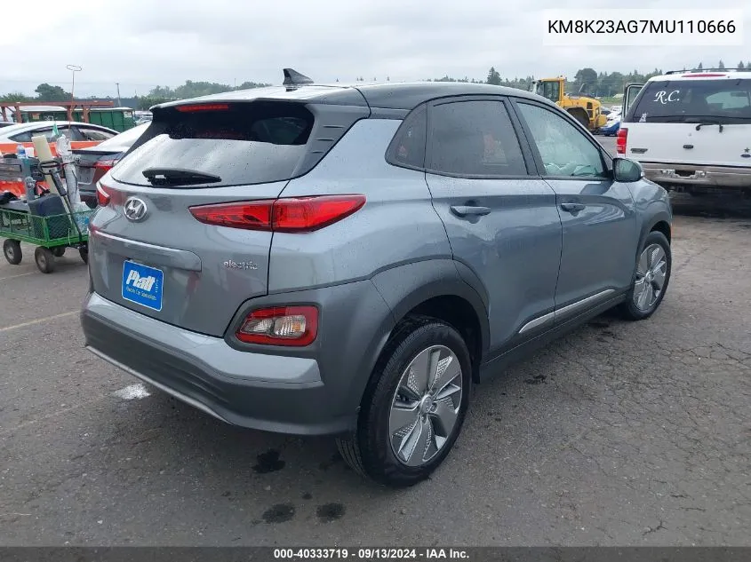 KM8K23AG7MU110666 2021 Hyundai Kona Sel