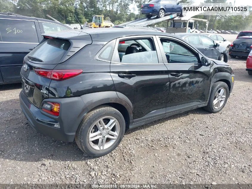 2021 Hyundai Kona Se VIN: KM8K1CAA0MU710525 Lot: 40355915