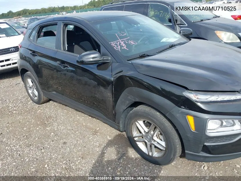 2021 Hyundai Kona Se VIN: KM8K1CAA0MU710525 Lot: 40355915