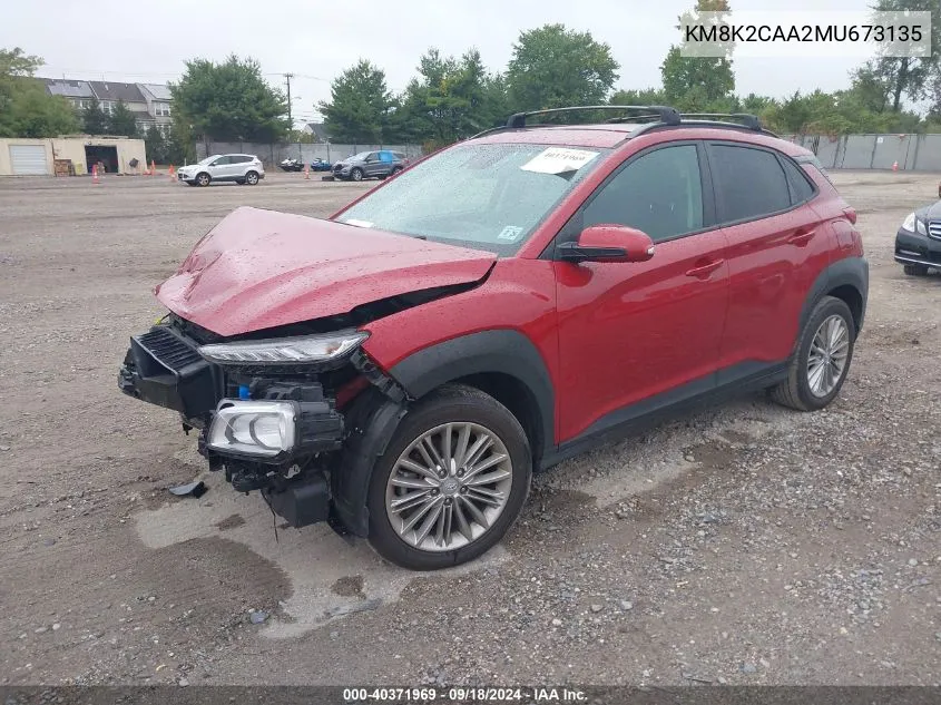 2021 Hyundai Kona Sel VIN: KM8K2CAA2MU673135 Lot: 40371969