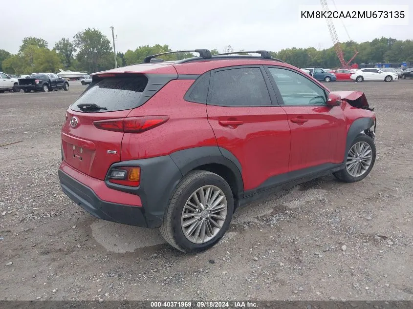 2021 Hyundai Kona Sel VIN: KM8K2CAA2MU673135 Lot: 40371969