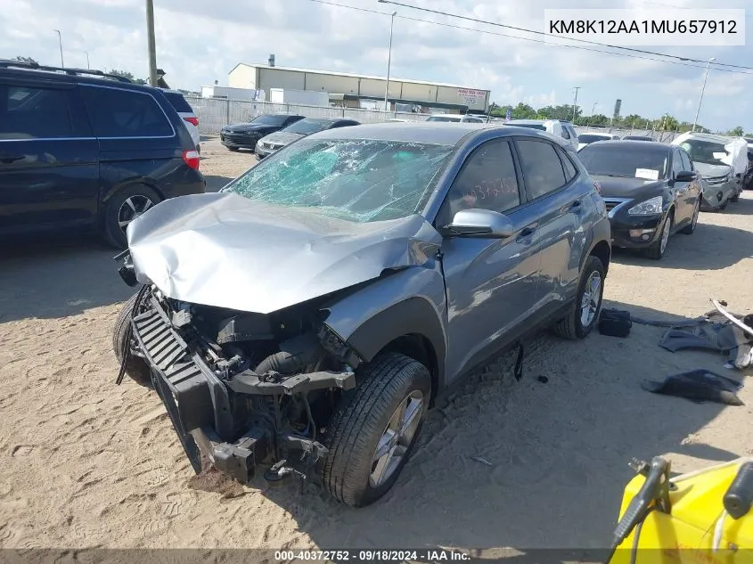 2021 Hyundai Kona Se VIN: KM8K12AA1MU657912 Lot: 40372752