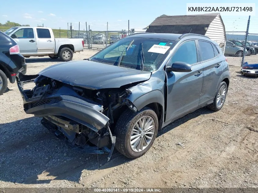 KM8K22AA2MU721498 2021 Hyundai Kona Sel