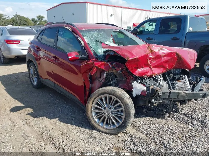 2021 Hyundai Kona Sel VIN: KM8K2CAA9MU733668 Lot: 40398727