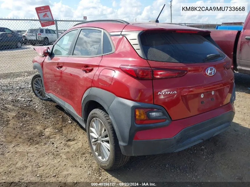 2021 Hyundai Kona Sel VIN: KM8K2CAA9MU733668 Lot: 40398727