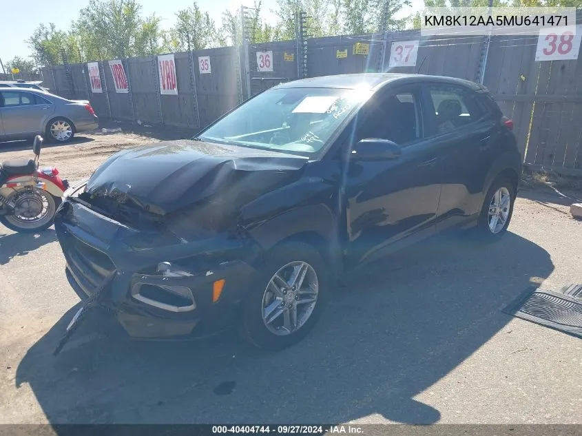 2021 Hyundai Kona Se VIN: KM8K12AA5MU641471 Lot: 40404744