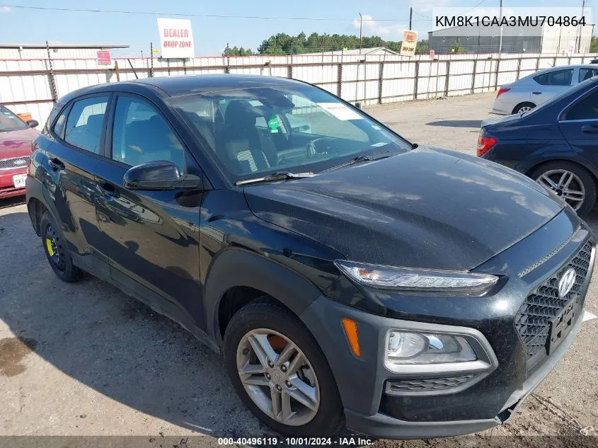 2021 Hyundai Kona Se VIN: KM8K1CAA3MU704864 Lot: 40496119