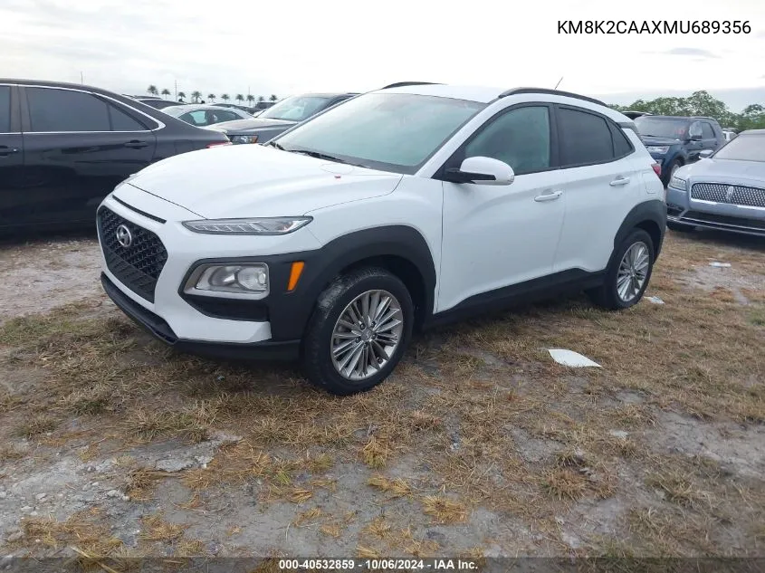 2021 Hyundai Kona Sel VIN: KM8K2CAAXMU689356 Lot: 40532859