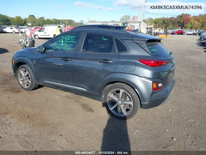 2021 Hyundai Kona Ultimate VIN: KM8K5CA5XMU674396 Lot: 40534677