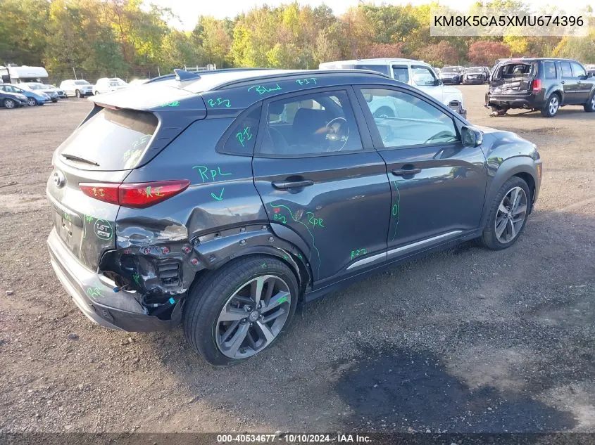 2021 Hyundai Kona Ultimate VIN: KM8K5CA5XMU674396 Lot: 40534677