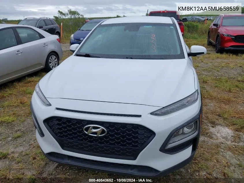 2021 Hyundai Kona Se VIN: KM8K12AA5MU658559 Lot: 40543652