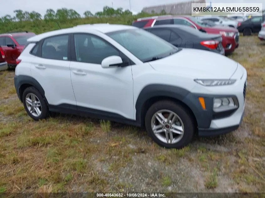 2021 Hyundai Kona Se VIN: KM8K12AA5MU658559 Lot: 40543652