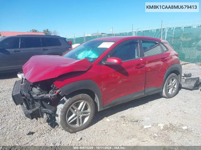 2021 Hyundai Kona Se VIN: KM8K1CAA8MU679413 Lot: 40570209