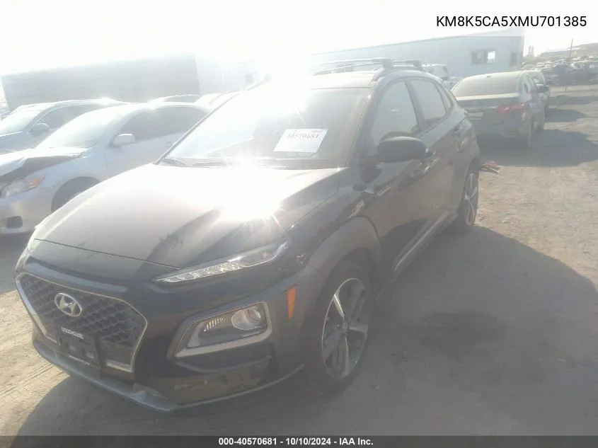 2021 Hyundai Kona Ultimate VIN: KM8K5CA5XMU701385 Lot: 40570681