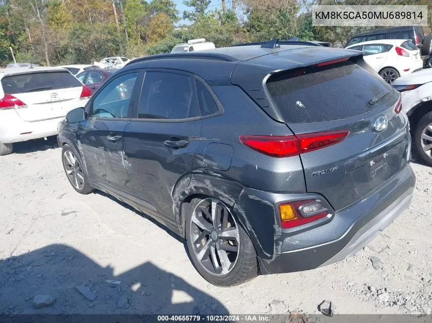 2021 Hyundai Kona Ultimate VIN: KM8K5CA50MU689814 Lot: 40655779