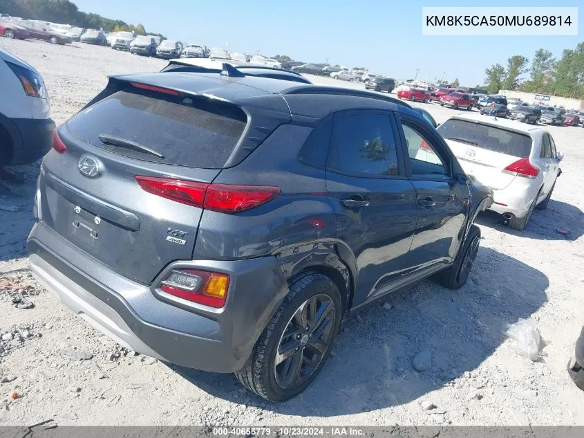 2021 Hyundai Kona Ultimate VIN: KM8K5CA50MU689814 Lot: 40655779