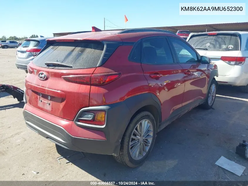 2021 Hyundai Kona Sel Plus VIN: KM8K62AA9MU652300 Lot: 40666557