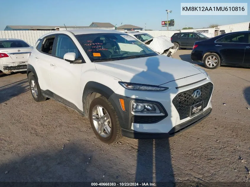 KM8K12AA1MU610816 2021 Hyundai Kona Se