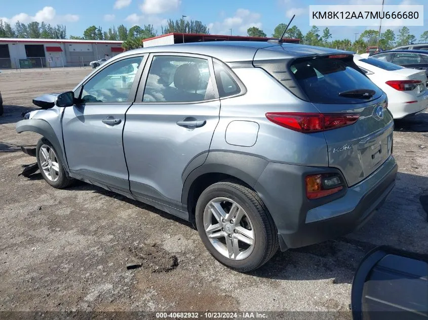 2021 Hyundai Kona Se VIN: KM8K12AA7MU666680 Lot: 40682932