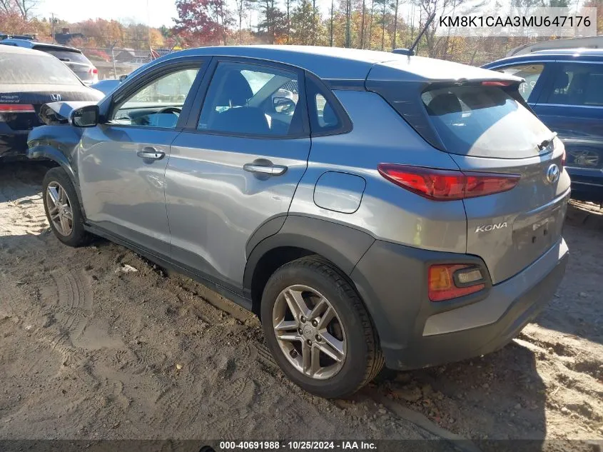 KM8K1CAA3MU647176 2021 Hyundai Kona Se