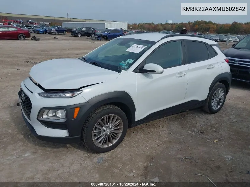 KM8K22AAXMU602842 2021 Hyundai Kona Sel